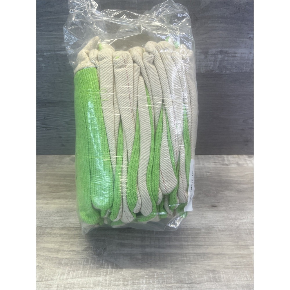 MCR Safety 12 Pack Double Palm Work Gloves Cotton Canvas Green Garden New In Pk - Picture 6 of 9
